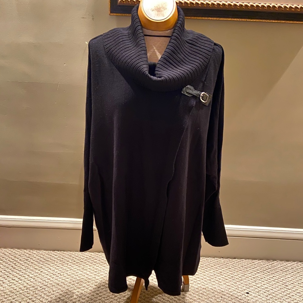 Black Cowl Neck Poncho